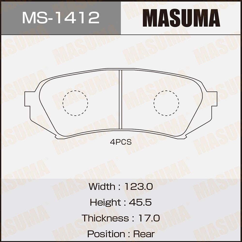 Тормозные колодки Masuma. Артикул MS-1412