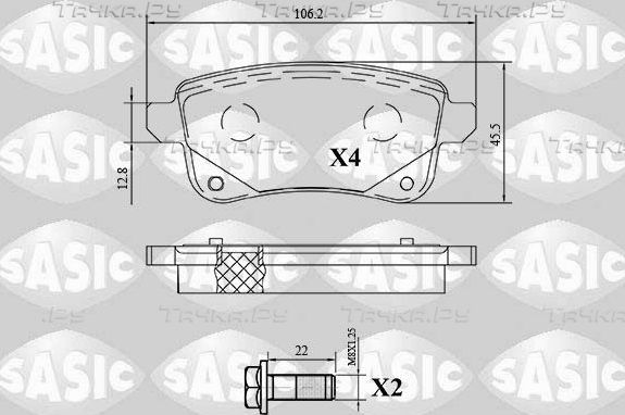 Тормозные колодки Sasic задние для Renault Scenic III 2009-2016. Артикул 6214047