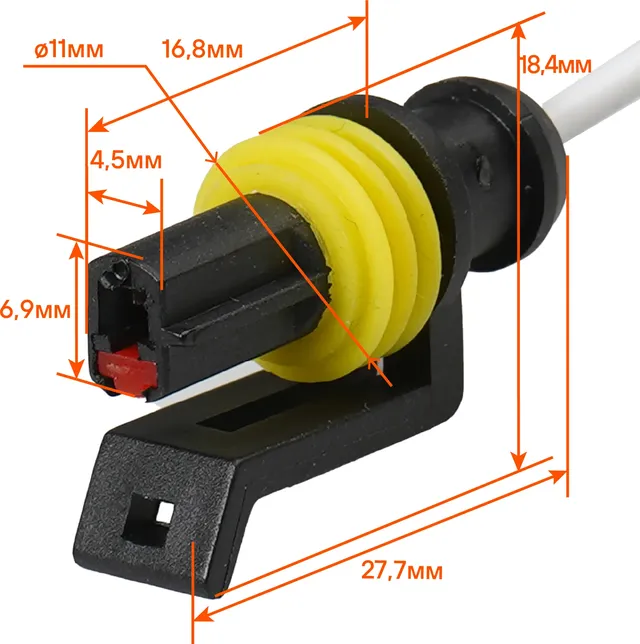 Разъём 1 pin c проводом для датчика давления масла Chevrolet для датчика кислорода Daewoo (AECC023) (Airline). Артикул AECC023