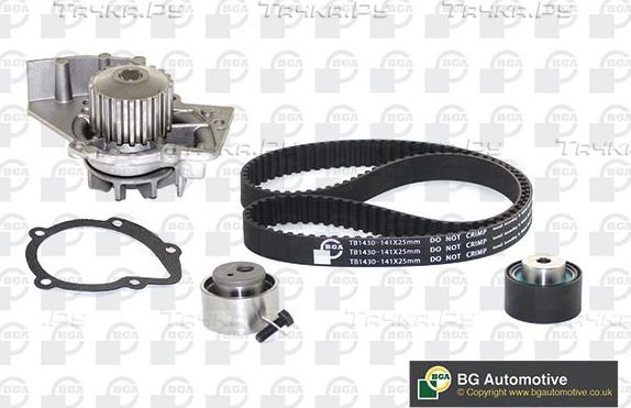 Помпа (водяной насос) с комплектом ремня ГРМ BGA для Fiat Scudo I 2004-2006. Артикул TB1430CPK