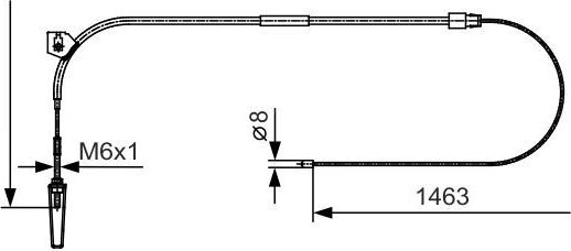 Трос ручника (тросик ручного тормоза) Bosch передний для Mercedes-Benz Vaneo 2002-2005. Артикул 1 987 482 130