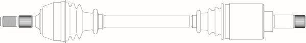 Полуось (привод в сборе, приводной вал) General Ricambi передняя левая для Peugeot 106 I 1991-1996. Артикул PE3069