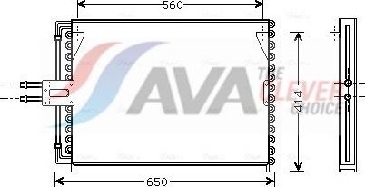 Радиатор кондиционера (конденсатор) AVA (алюминий). Артикул RT5189
