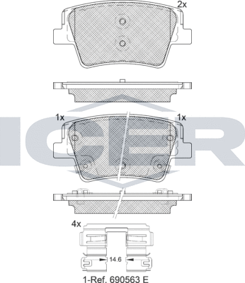 Тормозные колодки Icer. Артикул 182379