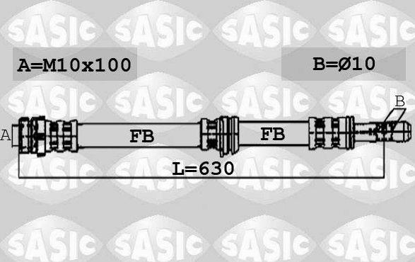 Тормозной шланг Sasic передний правый для Citroen C-Crosser 2007-2013. Артикул 6600059