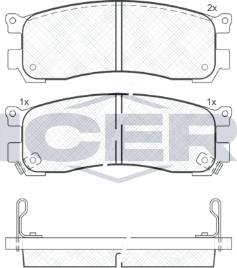 Тормозные колодки Icer задние для Mazda 929 III (HC) 1987-1989. Артикул 181418