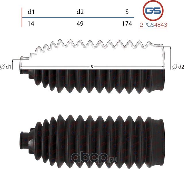 Пыльник рулевой рейки Nissan Teana (J32) 2008 (GS). Артикул 2PGS4843