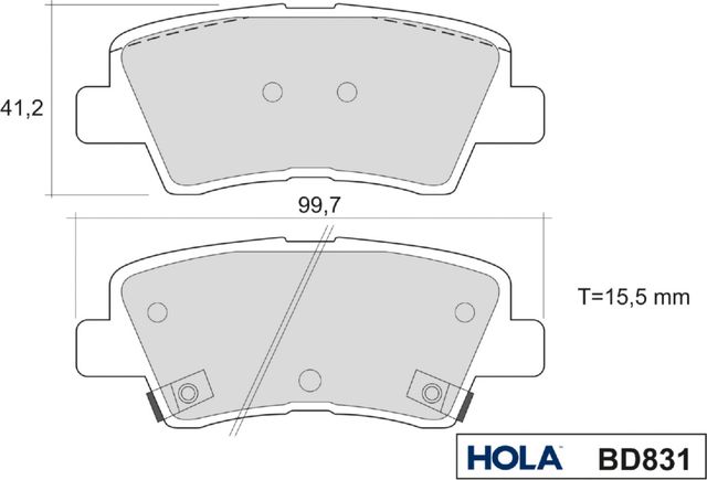 Тормозные колодки HOLA. Артикул BD831