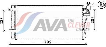 Радиатор кондиционера (конденсатор) AVA (алюминий). Артикул KAA5148D