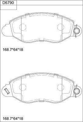 Тормозные колодки Asimco. Артикул KD6790