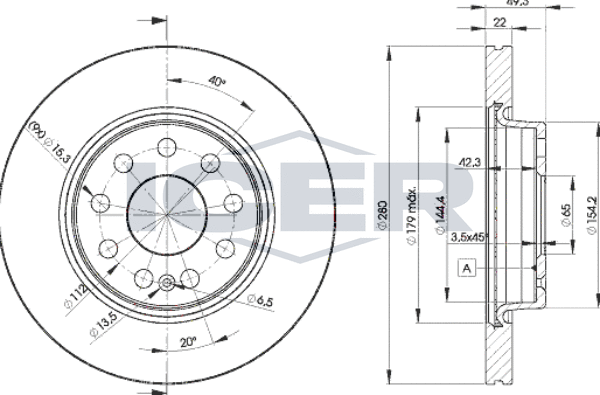 Тормозной диск Icer. Артикул 78BD5614-2