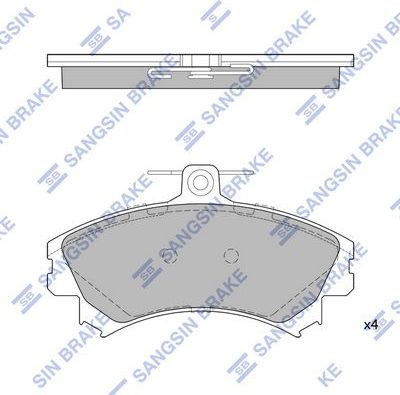 Тормозные колодки Sangsin Hi-Q передние для Proton Persona I 1995-2000. Артикул SP1859