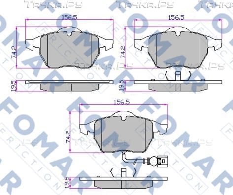 Тормозные колодки Fomar передние для SEAT Ibiza III 2004-2008. Артикул FO 692581