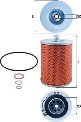 Масляный фильтр Mahle. Артикул OX 71D