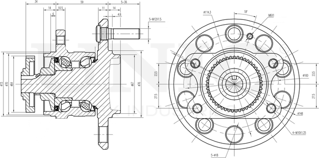 Ступица колеса с интегрированным подшипником (Unio). Артикул HUB-20239