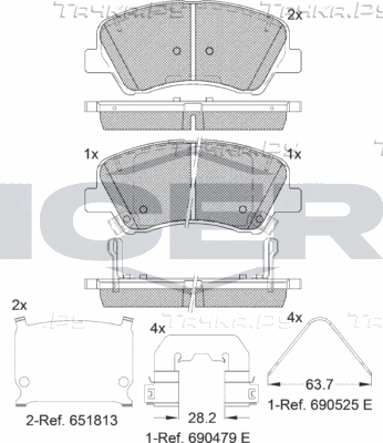 Тормозные колодки Icer передние для Kia Rio IV 2017-2026. Артикул 182035-233