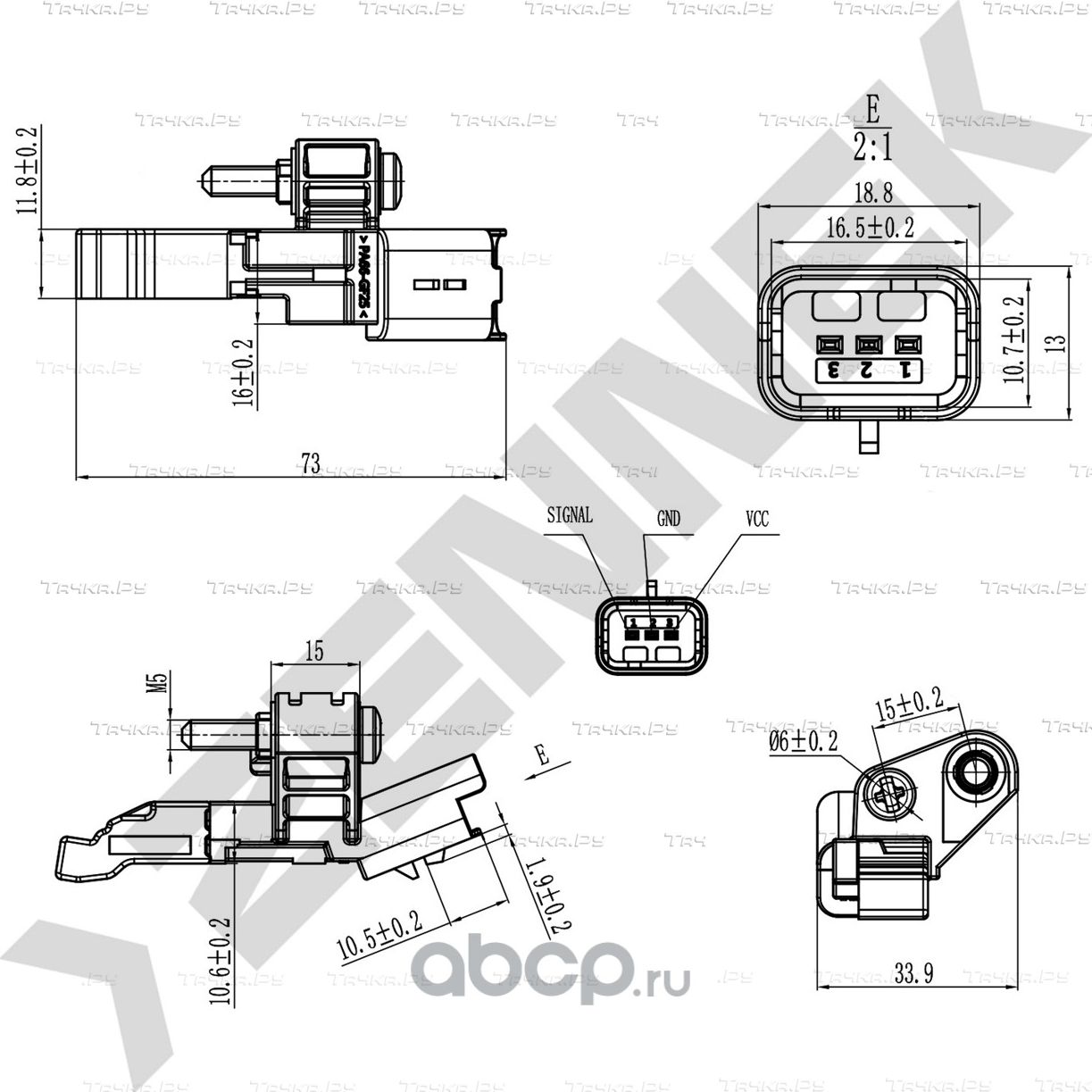 Датчик положения коленвала FORD TRANSIT, PEUGEOT BOXER 2.2HDI 11 (Zennek). Артикул DCS0262