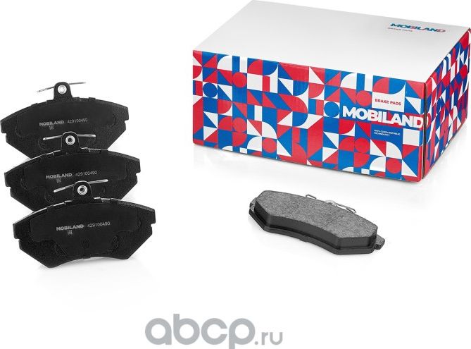 Колодки тормозные дисковые передние (4 шт.) с п/шум. пласт. VOLKSWAGEN POLO (6N2 (Mobiland). Артикул 429100490