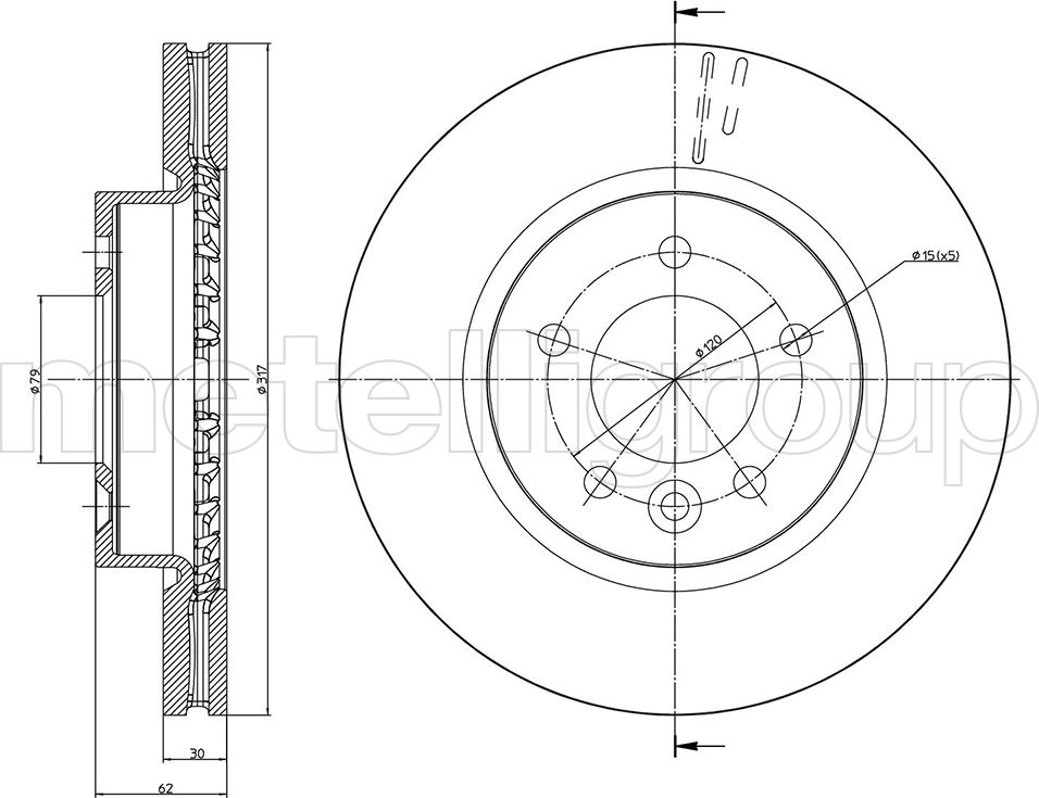 Тормозной диск Metelli. Артикул 23-0933C