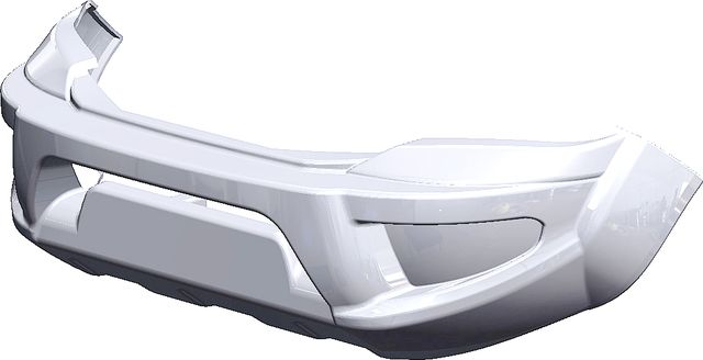 Бампер силовой передний АВС-Дизайн для Toyota Hilux Revo 2015-07.2018. БАЗОВЫЙ, без оптики, белый. Артикул ABC.TOHIL.FB.06W