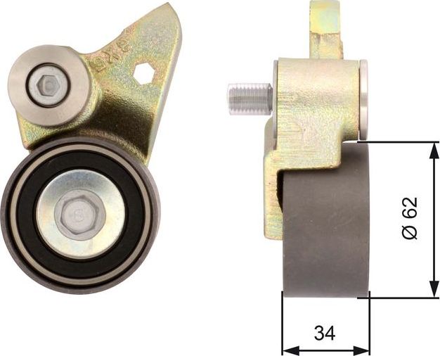 Натяжной ролик (натяжитель) ремня ГРМ Gates PowerGrip®. Артикул T41098