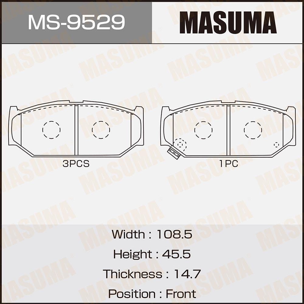 Тормозные колодки Masuma. Артикул MS-9529
