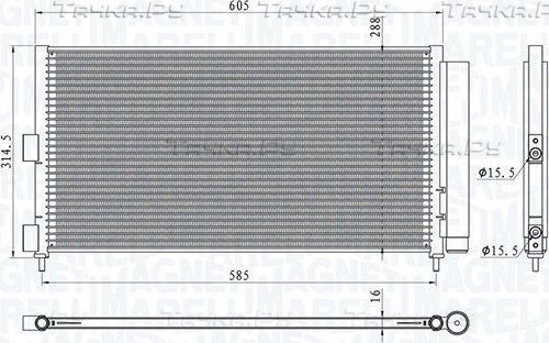 Радиатор кондиционера (конденсатор) Magneti Marelli. Артикул 350203881000