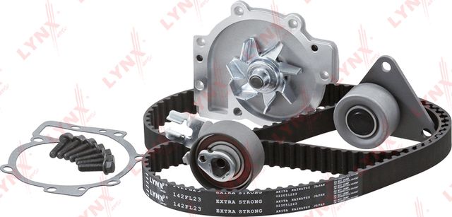 Помпа (водяной насос) с комплектом ремня ГРМ LYNXauto для Volvo V40 Cross Country I 2012-2016. Артикул PW-1248