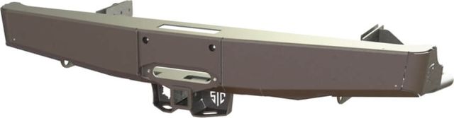 Бампер силовой STC задний для Mitsubishi L200 IV 2006-2015 с квадратом под фаркоп и площадкой под лебедку. Артикул STC-ML200/06-BR-W