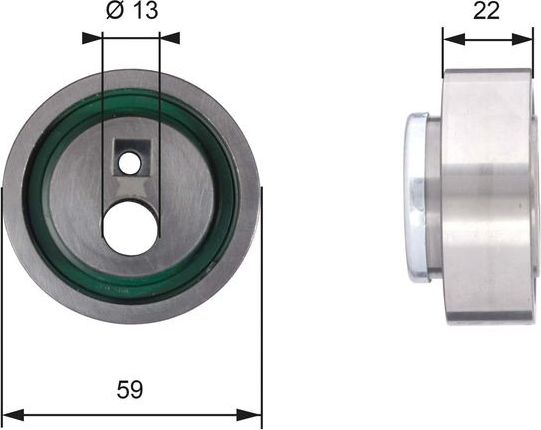 Натяжной ролик (натяжитель) ремня ГРМ Gates (Металл). Артикул T41129