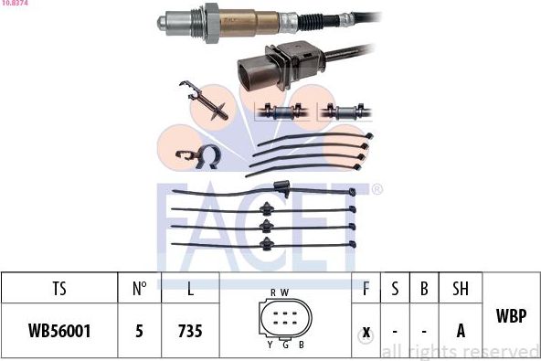 Лямбда-зонд (кислородный датчик) Facet Made in Italy - OE Equivalent для Volkswagen Amarok I 2010-2016. Артикул 10.8374