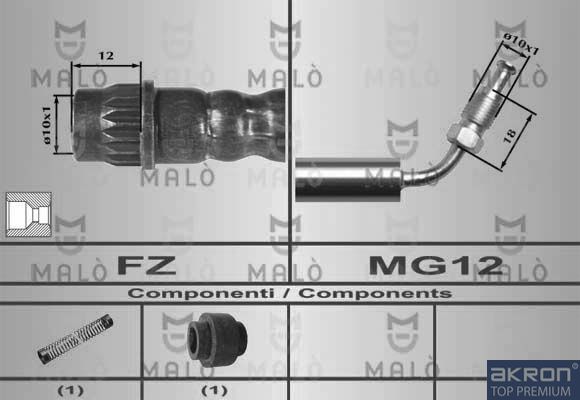 Тормозной шланг Malò. Артикул 80588