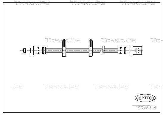 Тормозной шланг Corteco передний для IVECO Daily I 1978-1989. Артикул 19026924