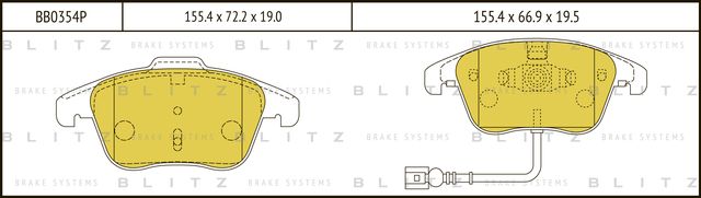 Колодки тормозные VW TIGUAN 07- перед. (Blitz). Артикул BB0354P