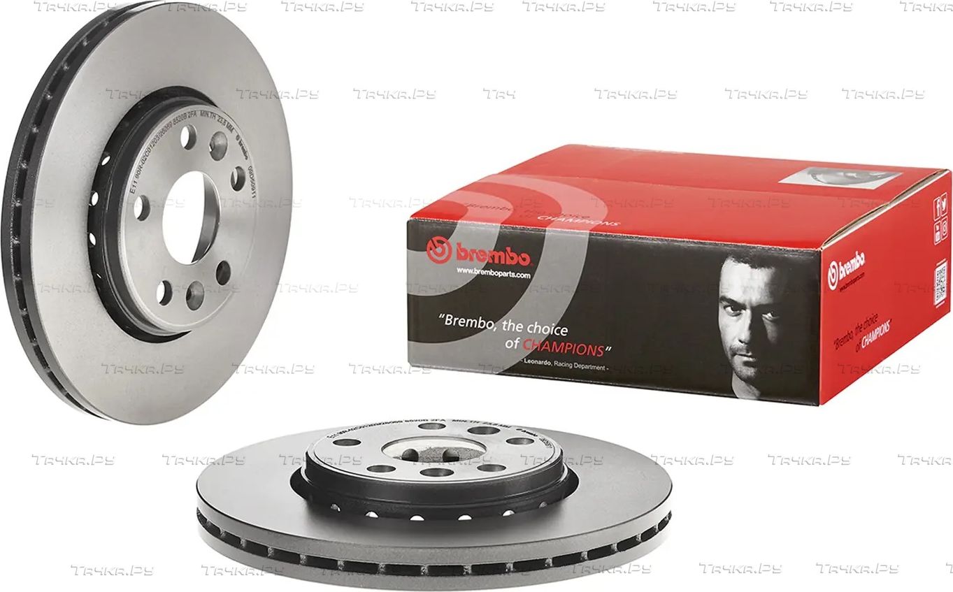 Тормозной диск Brembo UV Coated передний для Renault Kangoo II 2008-2026. Артикул 09.D509.11