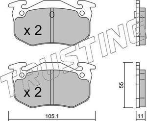 Тормозные колодки Trusting задние для Citroen Saxo 1996-2004. Артикул 040.0