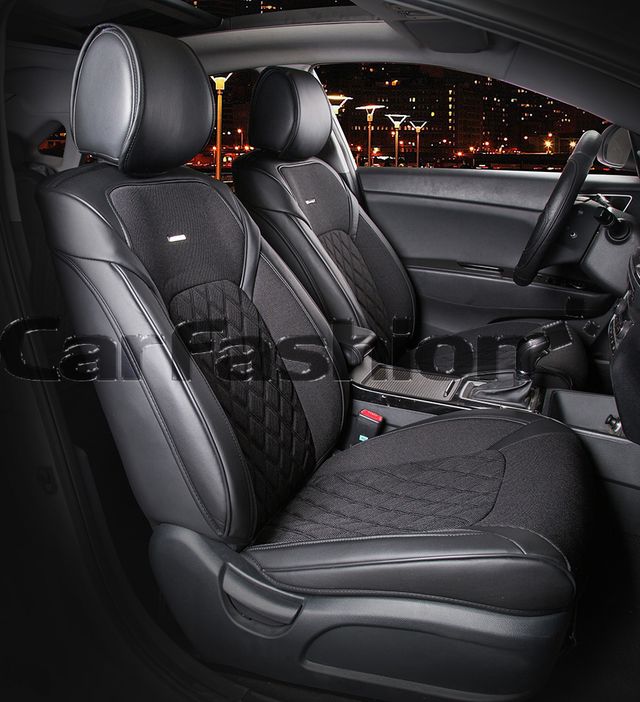 Накидки универсальные CarFashion Sting на переднее сидения авто, цвет Черный/Черный. Артикул 21954