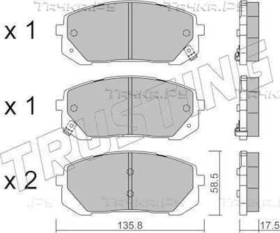 Тормозные колодки Trusting для Hyundai Elantra VII (CN7) 2021-2026. Артикул 1373.0