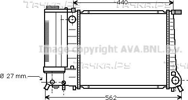Радиатор охлаждения двигателя AVA. Артикул BW2081