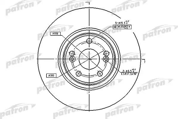 Тормозной диск Patron передний для Renault Laguna II 2001-2007. Артикул PBD4259