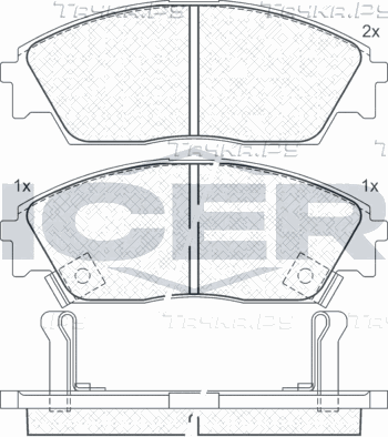 Тормозные колодки Icer передние для Honda Civic IV 1987-1992. Артикул 180755