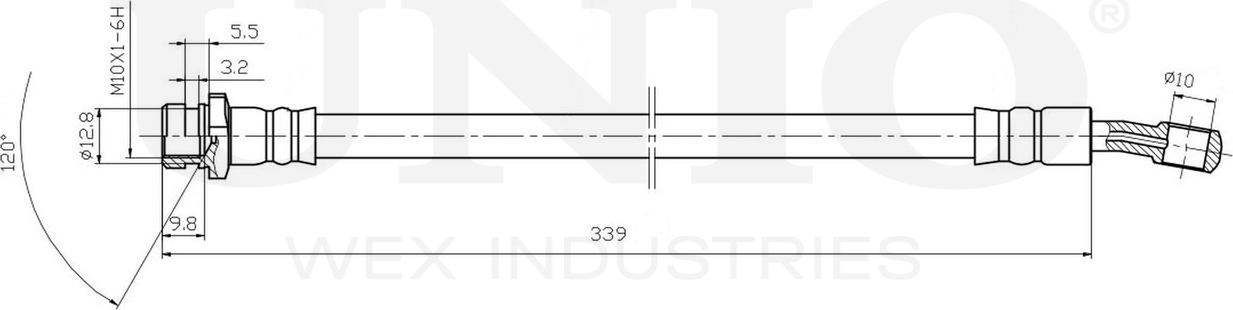 Шланг тормозной (Unio). Артикул BRH-10067