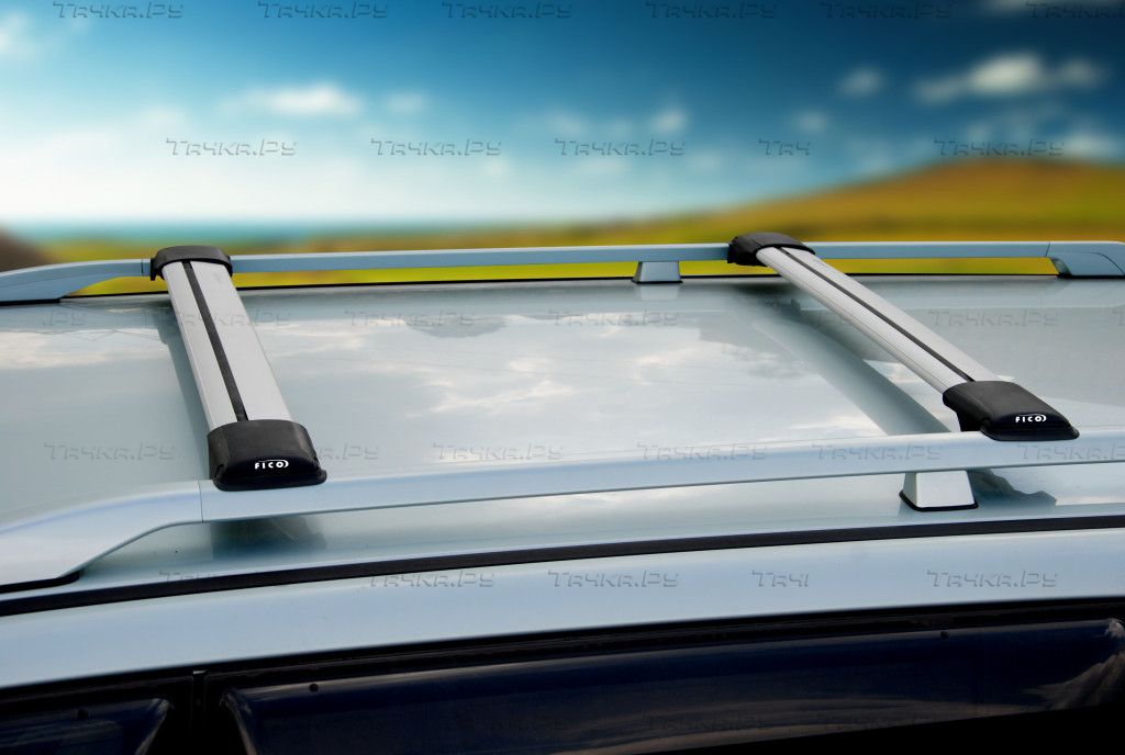 Багажные поперечины FicoPro для рейлингов Seat Alhambra 5-дв. 2010-2026 СЕРЕБРИСТЫЕ. Артикул R46-S