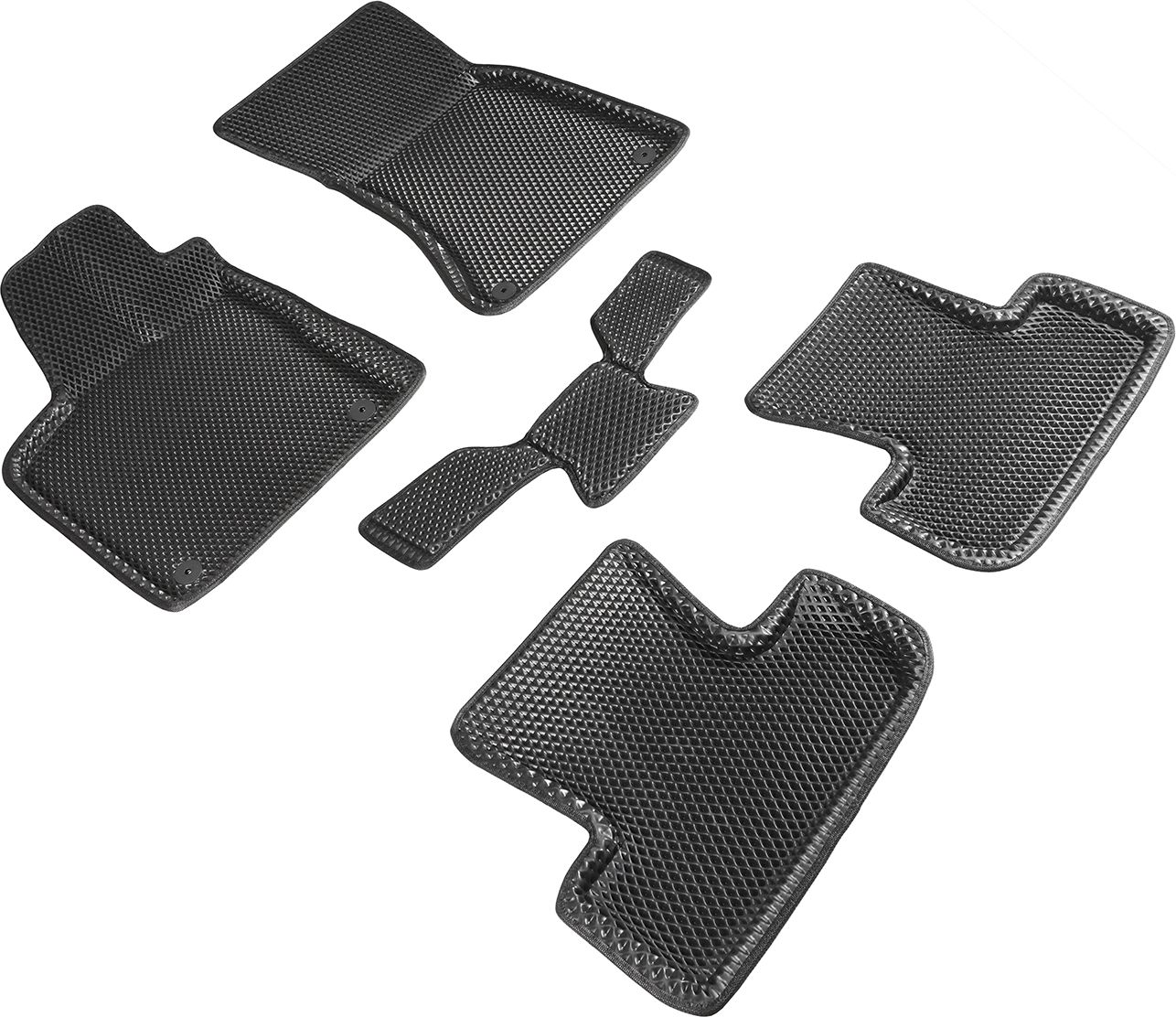 Коврики Seintex 3D EVA ромб для салона Audi Q5 I 2008-2017 ЧЕРНЫЕ. Артикул 95267