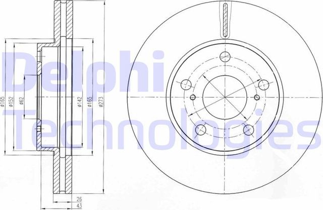 Тормозной диск Delphi. Артикул BG4234C