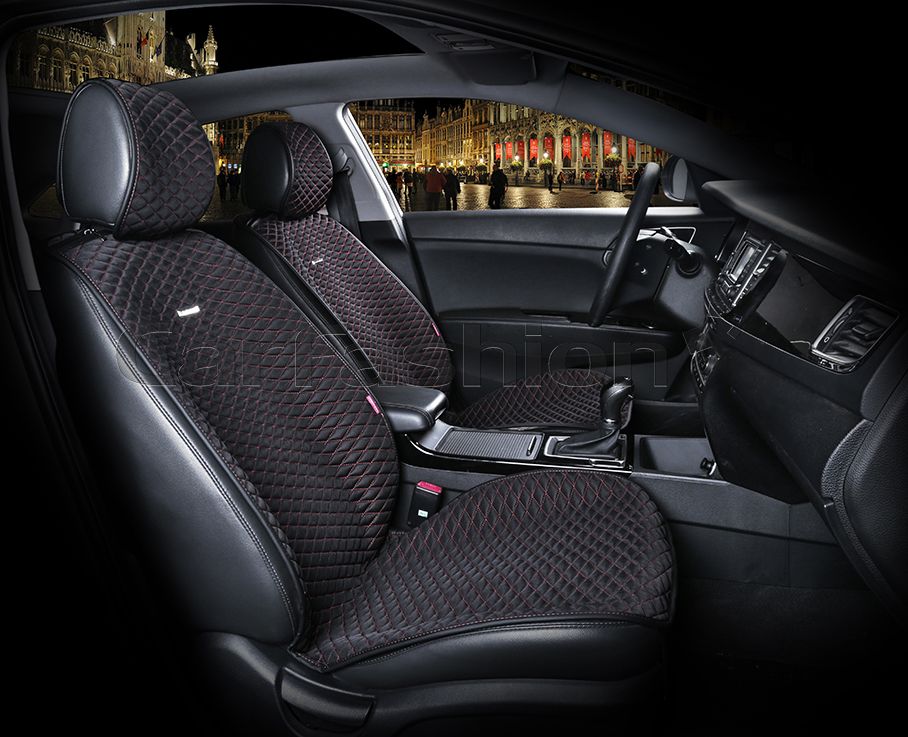 Накидки универсальные CarFashion Palermo на передние сидения авто, цвет Черный/Оранжевый. Артикул 21753