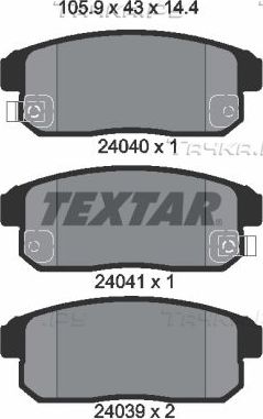 Тормозные колодки Textar. Артикул 2404001