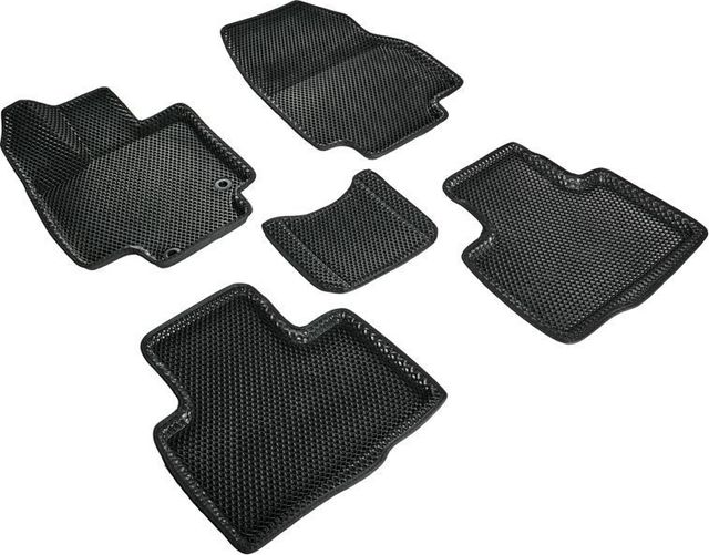 Коврики Seintex 3D EVA ромб для салона Toyota Highlander IV 2019-2026 ЧЕРНЫЕ. Артикул 98449