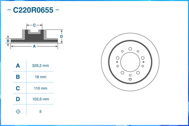 Диск тормозной задний (Cworks). Артикул C220R0655