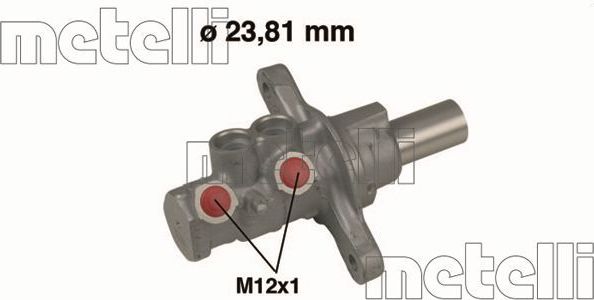 Тормозной цилиндр главный Metelli (алюминий) для Citroen DS4 2011-2015. Артикул 05-0522